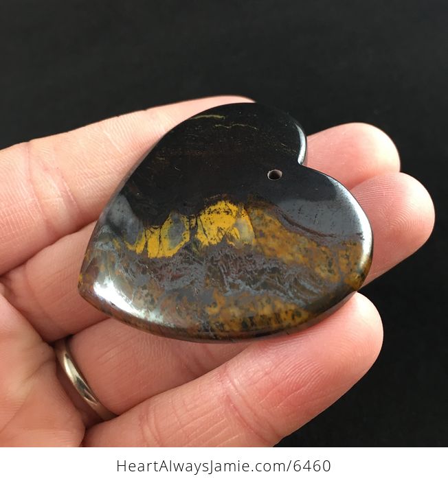 Heart Shaped Tiger Iron Stone Jewelry Pendant - #0DpyL0k5MfI-3