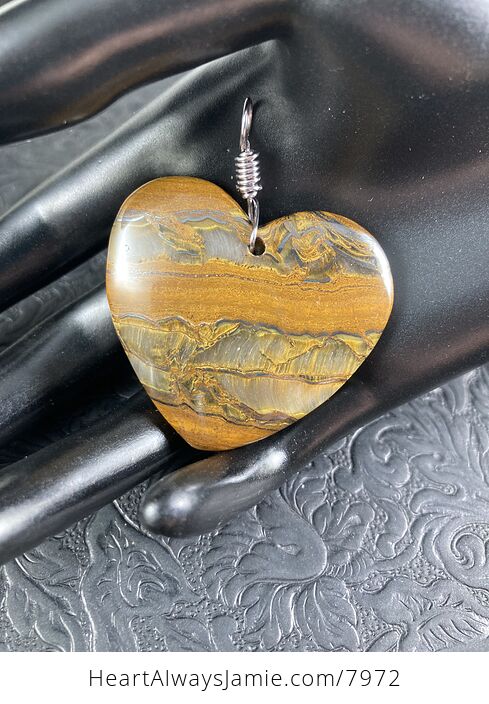 Heart Shaped Tiger Iron Stone Jewelry Pendant - #Aeseg2ZBihk-6