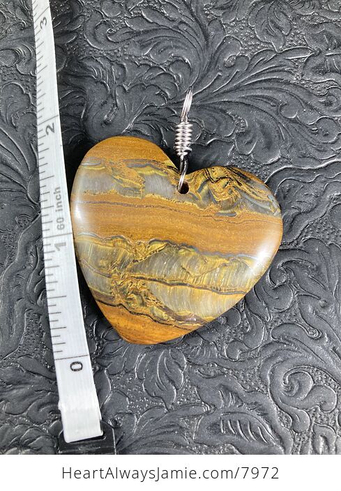 Heart Shaped Tiger Iron Stone Jewelry Pendant - #Aeseg2ZBihk-5