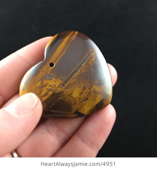 Heart Shaped Tiger Iron Stone Jewelry Pendant - #PhrOXFLlOR0-4