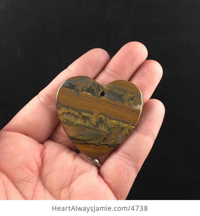 Heart Shaped Tiger Iron Stone Jewelry Pendant - #riCfBwrSZtA-6