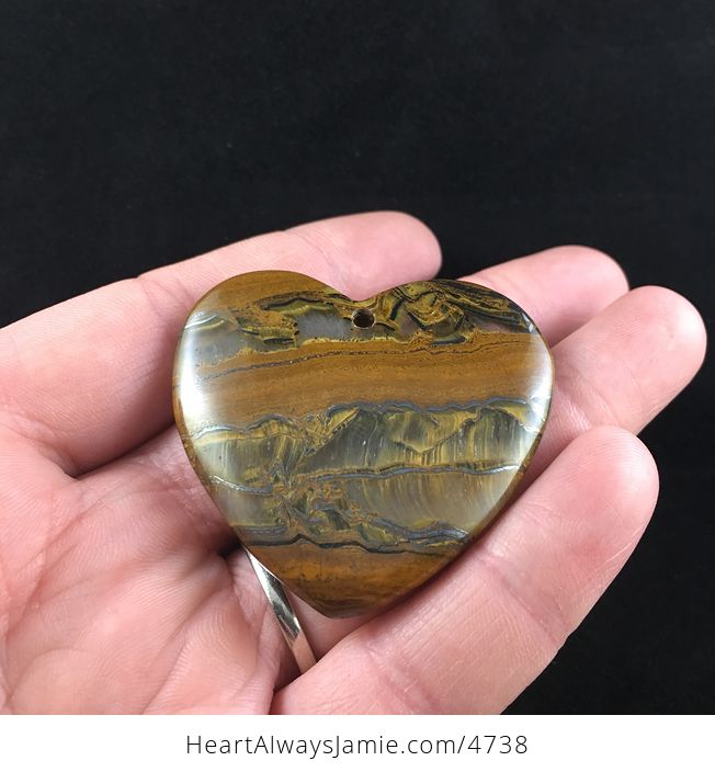 Heart Shaped Tiger Iron Stone Jewelry Pendant - #riCfBwrSZtA-2
