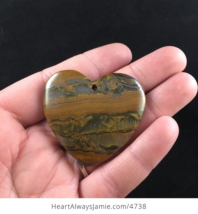 Heart Shaped Tiger Iron Stone Jewelry Pendant - #riCfBwrSZtA-1