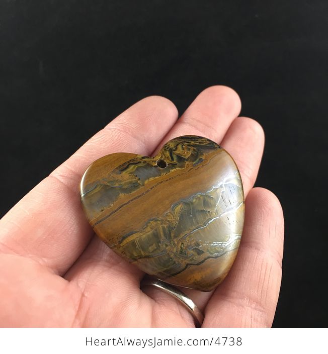 Heart Shaped Tiger Iron Stone Jewelry Pendant - #riCfBwrSZtA-4