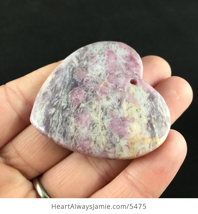 Heart Shaped Unicorn Stone Jewelry Crystal Pendant Lepidolite Pink Tourmaline Smoky Quartz and Cleavelandite - #wVXlytytVGw-3