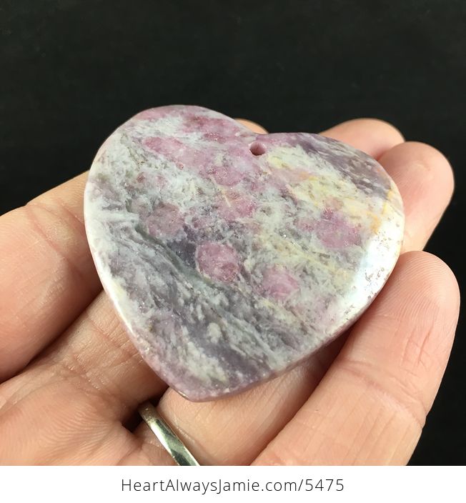 Heart Shaped Unicorn Stone Jewelry Crystal Pendant Lepidolite Pink Tourmaline Smoky Quartz and Cleavelandite - #wVXlytytVGw-2