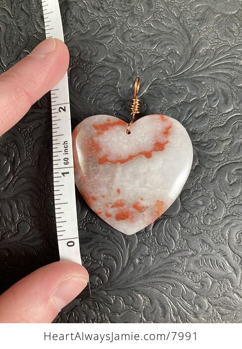 Heart Shaped White and Red Jasper Stone Jewelry Pendant - #o5f6WjJyMjM-5