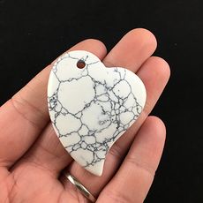 Heart Shaped White Howlite Stone Jewelry Pendant #L874t6XsUCM
