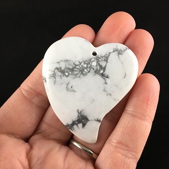 Heart Shaped White Howlite Stone Jewelry Pendant #I5YxZl5CcNc