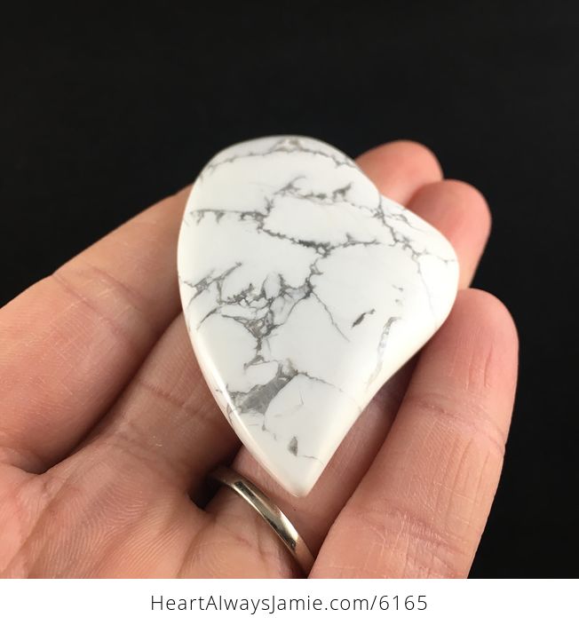 Heart Shaped White Howlite Stone Jewelry Pendant - #8O0iigtSAHE-2
