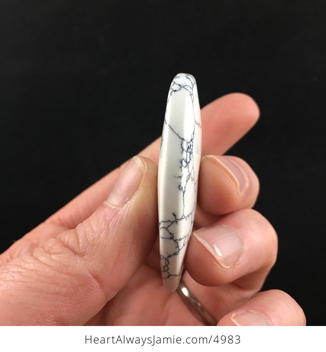 Heart Shaped White Howlite Stone Jewelry Pendant - #L874t6XsUCM-4
