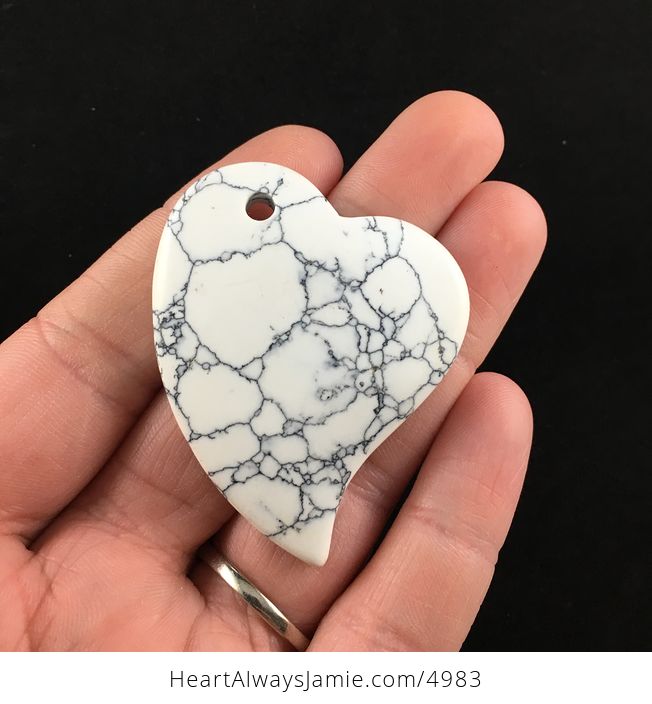 Heart Shaped White Howlite Stone Jewelry Pendant - #L874t6XsUCM-1
