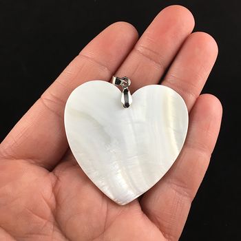 Heart Shaped White Shell Pendant #ZLBBOzR8INc