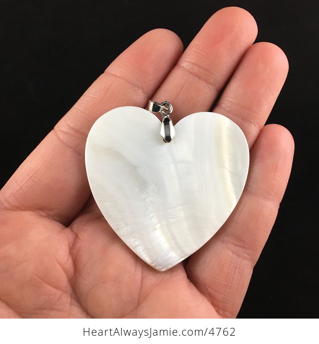 Heart Shaped White Shell Pendant - #ZLBBOzR8INc-1