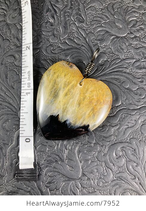 Heart Shaped Yellow and Black Druzy Stone Jewelry Pendant - #4aE1umRsW0A-4