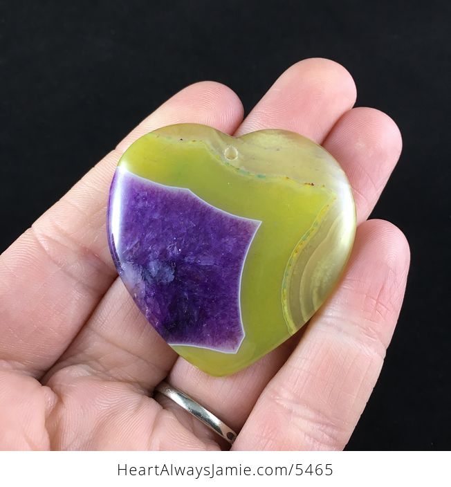 Heart Shaped Yellow and Purple Drusy Stone Jewelry Pendant - #QRCTEt3PbW0-1