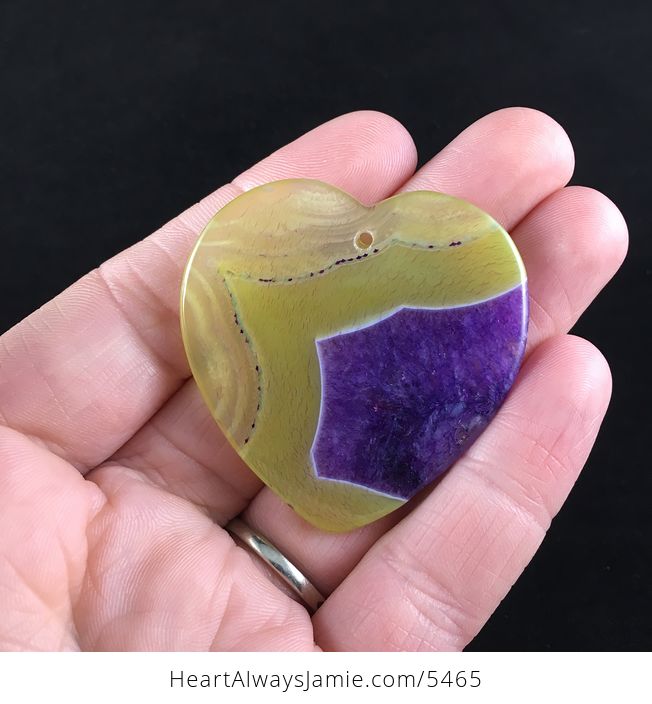 Heart Shaped Yellow and Purple Drusy Stone Jewelry Pendant - #QRCTEt3PbW0-6
