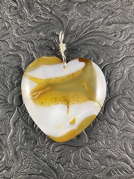 Heart Shaped Yellow and White Stone Pendant Jewelry #fH2dRTryWko