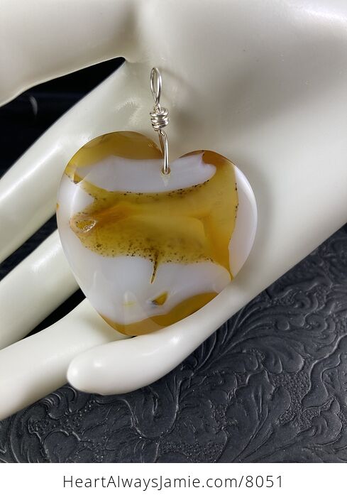 Heart Shaped Yellow and White Stone Pendant Jewelry - #fH2dRTryWko-2