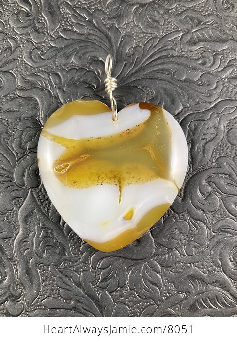 Heart Shaped Yellow and White Stone Pendant Jewelry - #fH2dRTryWko-1