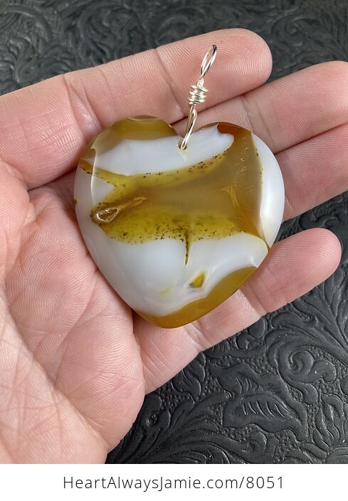 Heart Shaped Yellow and White Stone Pendant Jewelry - #fH2dRTryWko-5