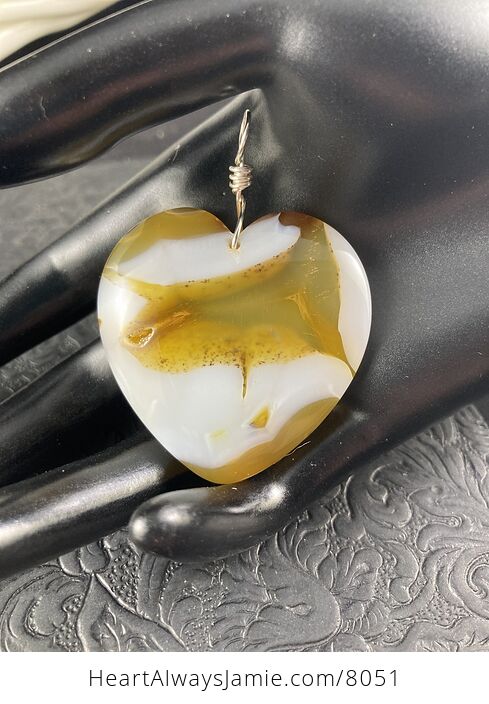 Heart Shaped Yellow and White Stone Pendant Jewelry - #fH2dRTryWko-3