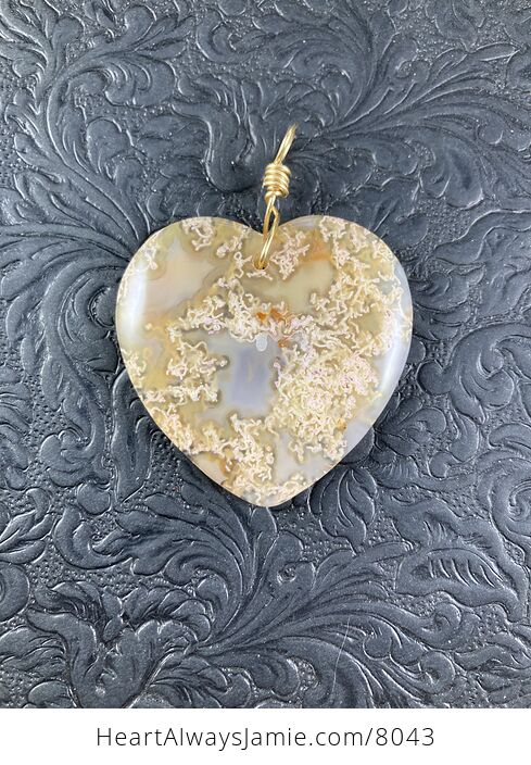 Heart Shaped Yellow Orange Agate Stone Jewelry Pendant - #XuSNSQC4GmA-4