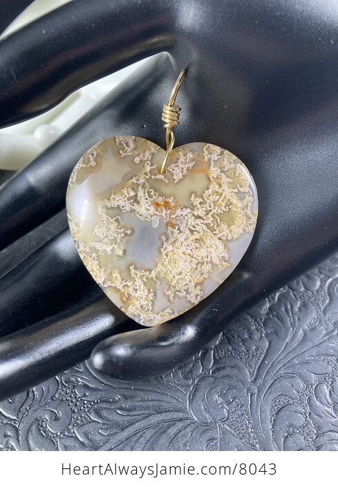 Heart Shaped Yellow Orange Agate Stone Jewelry Pendant - #XuSNSQC4GmA-7
