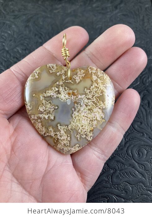 Heart Shaped Yellow Orange Agate Stone Jewelry Pendant - #XuSNSQC4GmA-1