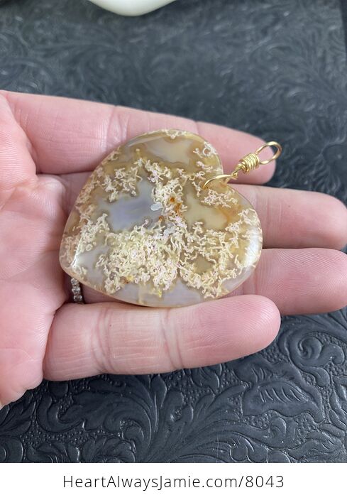 Heart Shaped Yellow Orange Agate Stone Jewelry Pendant - #XuSNSQC4GmA-2