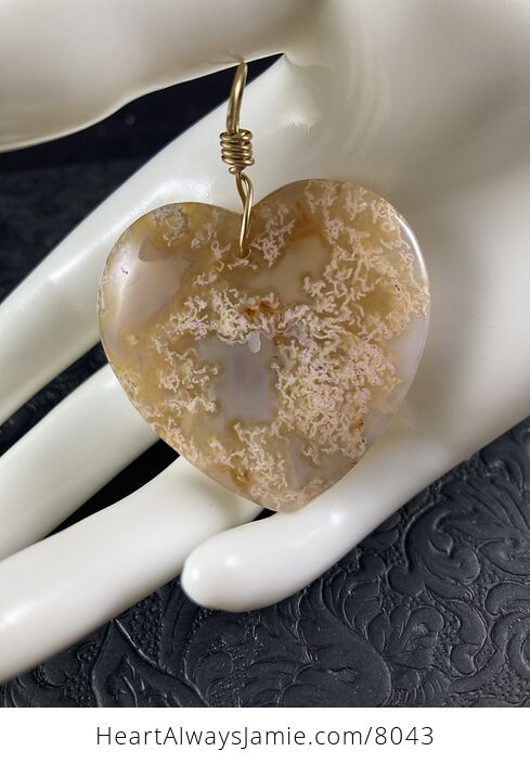Heart Shaped Yellow Orange Agate Stone Jewelry Pendant - #XuSNSQC4GmA-6