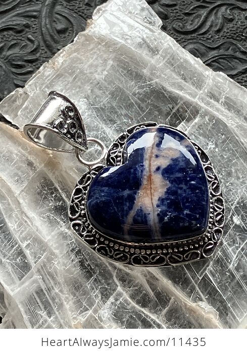 Heart Sunset Sodalite Crystal Stone Jewelry Pendant - #yU3u8ggybrE-6
