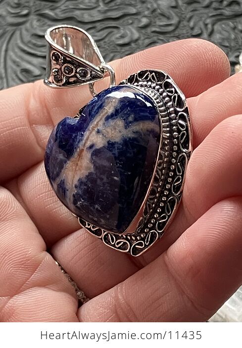 Heart Sunset Sodalite Crystal Stone Jewelry Pendant - #yU3u8ggybrE-4