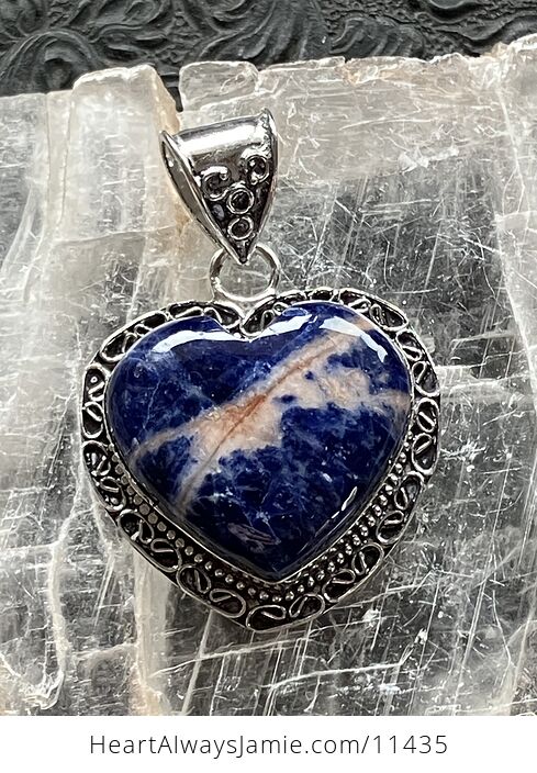 Heart Sunset Sodalite Crystal Stone Jewelry Pendant - #yU3u8ggybrE-1