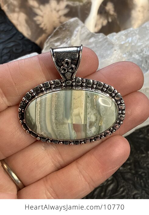 High Quality Imperial Jasper Larsonite Crystal Stone Jewelry Pendant - #ZCrabJablI8-1