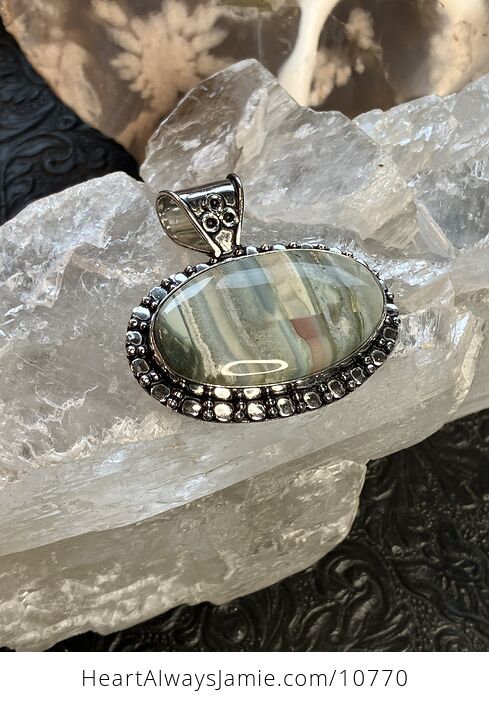 High Quality Imperial Jasper Larsonite Crystal Stone Jewelry Pendant - #ZCrabJablI8-6