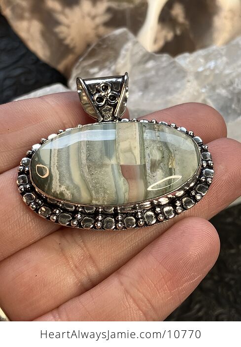 High Quality Imperial Jasper Larsonite Crystal Stone Jewelry Pendant - #ZCrabJablI8-2