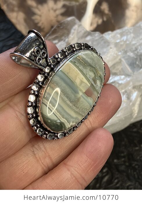 High Quality Imperial Jasper Larsonite Crystal Stone Jewelry Pendant - #ZCrabJablI8-3