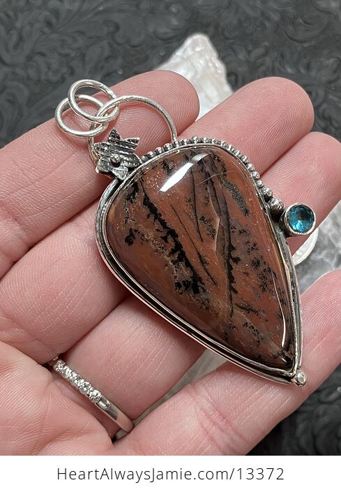 Honey Dendritic Opal Floral Pendant Crystal Stone Jewelry - #mJOC8D8weHE-3