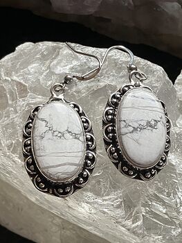Howlite Stone Earrings Crystal Jewelry #o5aK7Krsa7g