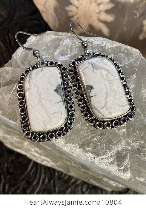 Howlite Stone Earrings Crystal Jewelry - #n2UQS0Fhp2k-5