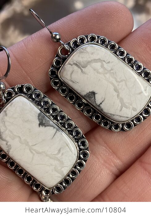 Howlite Stone Earrings Crystal Jewelry - #n2UQS0Fhp2k-3