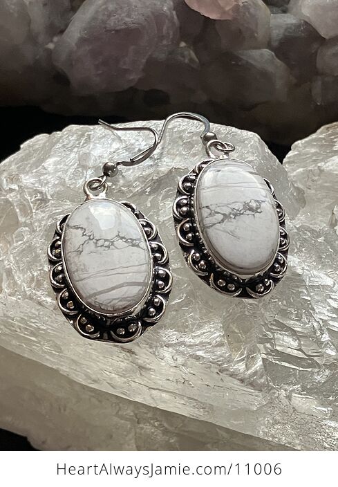 Howlite Stone Earrings Crystal Jewelry - #o5aK7Krsa7g-2