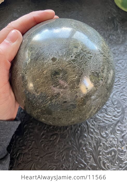 Huge Green Marble Stone Crystal Sphere - #3DaNBbH8mxE-5