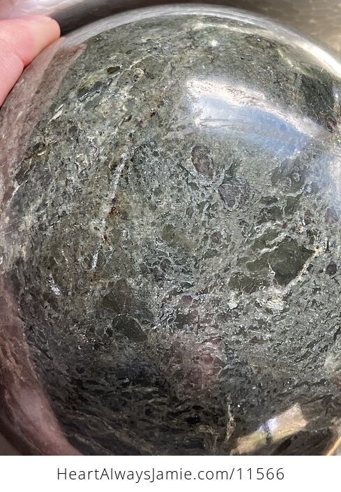 Huge Green Marble Stone Crystal Sphere - #3DaNBbH8mxE-1
