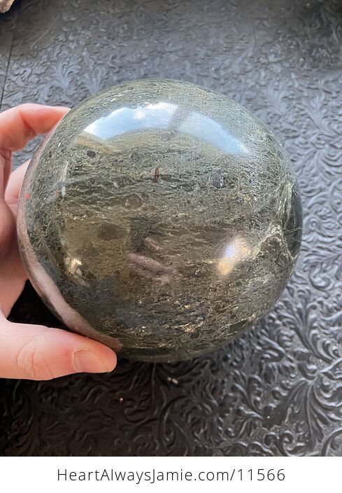 Huge Green Marble Stone Crystal Sphere - #3DaNBbH8mxE-6