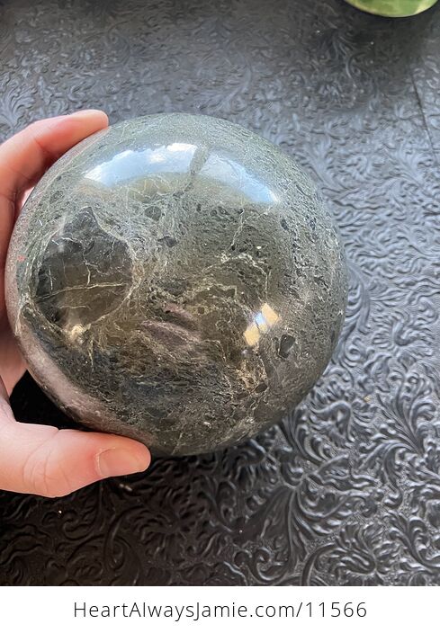 Huge Green Marble Stone Crystal Sphere - #3DaNBbH8mxE-7