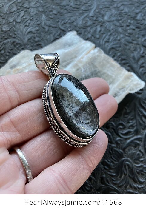 Hypersthene Stone Crystal Jewelry Pendant - #4mAnnuQaWG8-11
