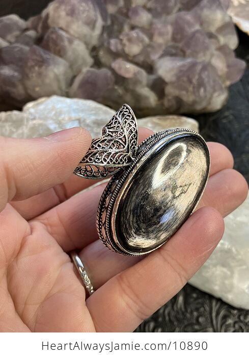 Hypersthene Stone Crystal Jewelry Pendant - #FGthPXanoP0-6