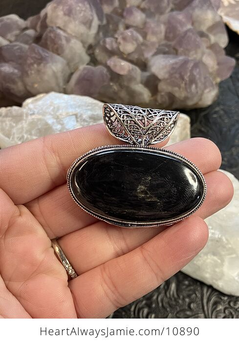 Hypersthene Stone Crystal Jewelry Pendant - #FGthPXanoP0-2